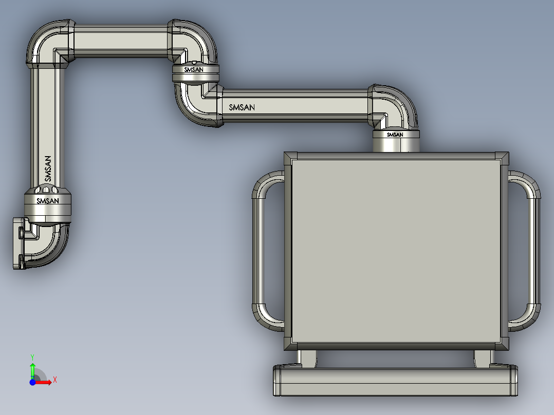 悬臂控制操控箱键盘支架-D3-垂直墙座-转角-中间连接器-90度箱体连接器-250-200-300前视图