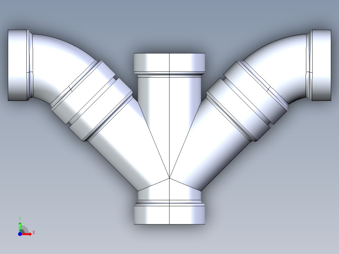 船舶管路系统S11_SeaDrainPLUS_DoubleComboWye-SxSxSxS_37E268203_3in Sea Drain Plus - Double Wye - SxSxSxS前视图
