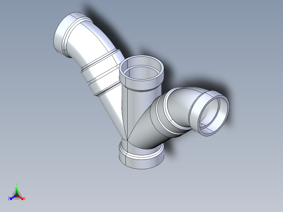 船舶管路系统S11_SeaDrainPLUS_DoubleComboWye-SxSxSxS_37E268203_3in Sea Drain Plus - Double Wye - SxSxSxS正等轴测图