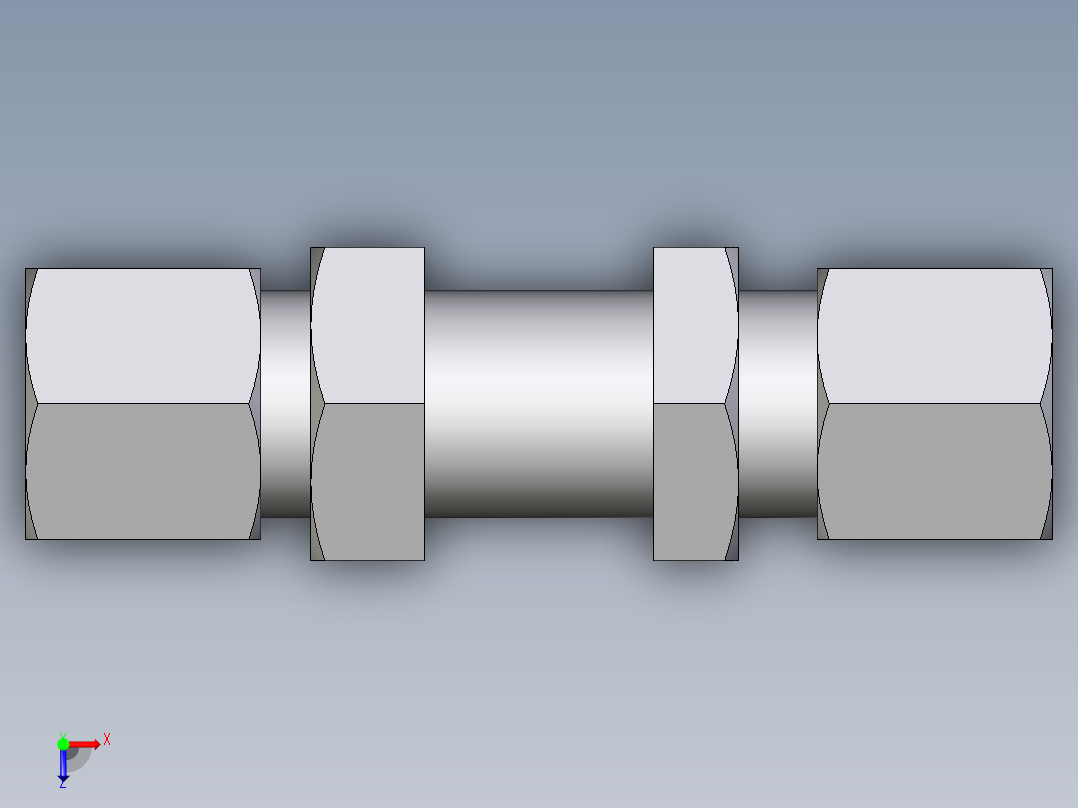 卡套式工业通用硬管接头EO_Bulkhead_union_SV08S71俯视图