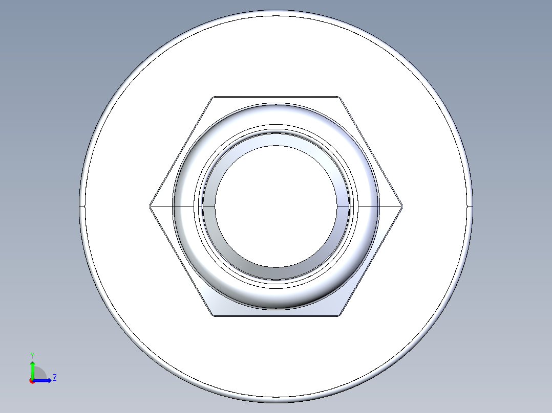 紧固件-IGES 0.3750 All-Thread左视图