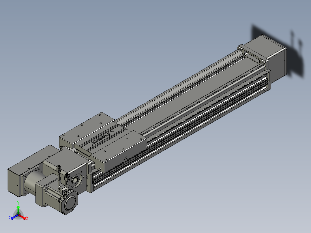 威洛博直线电机模组EB16-L208-S600-BR-ZP75-MS3-5K正等轴测图