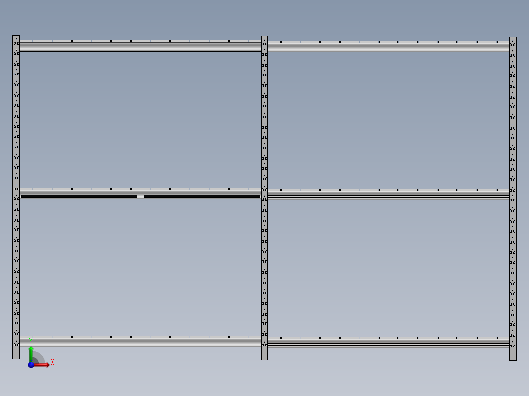 散装货架前视图