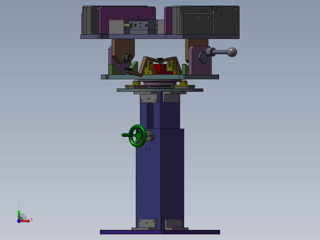 三合一靠背旋转工装前视图