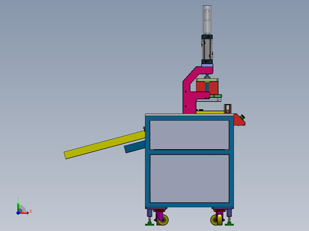 塑胶切水口机、非标自动化设备3D模型前视图