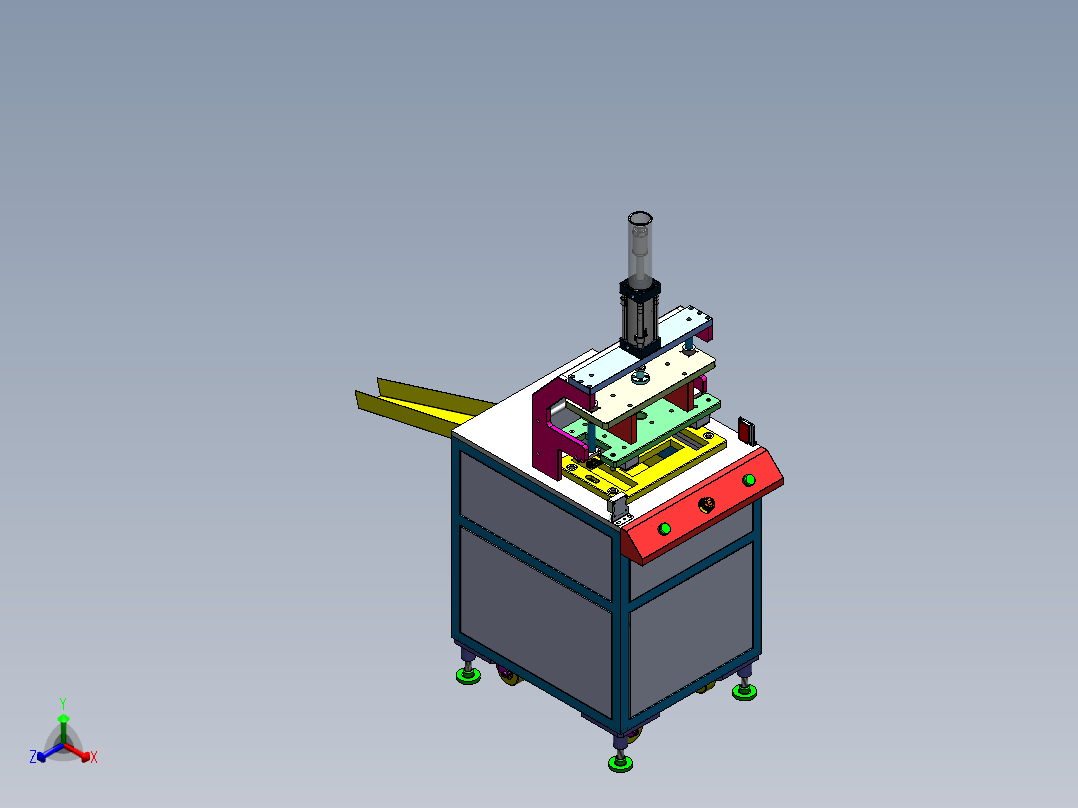 塑胶切水口机、非标自动化设备3D模型正等轴测图