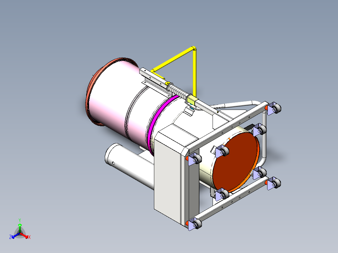 工业吸尘器模型sw21正等轴测图