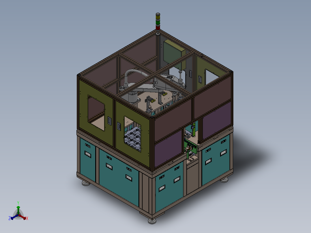 PCB板自动摆盘机sw20可编辑正等轴测图