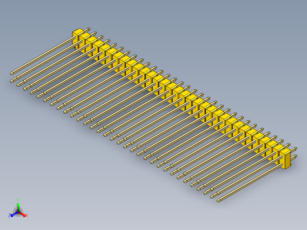 彩色公头100mil（2.54mm）系列-DS1021_yellow_2x32p_100mil_Type43_rev1.0