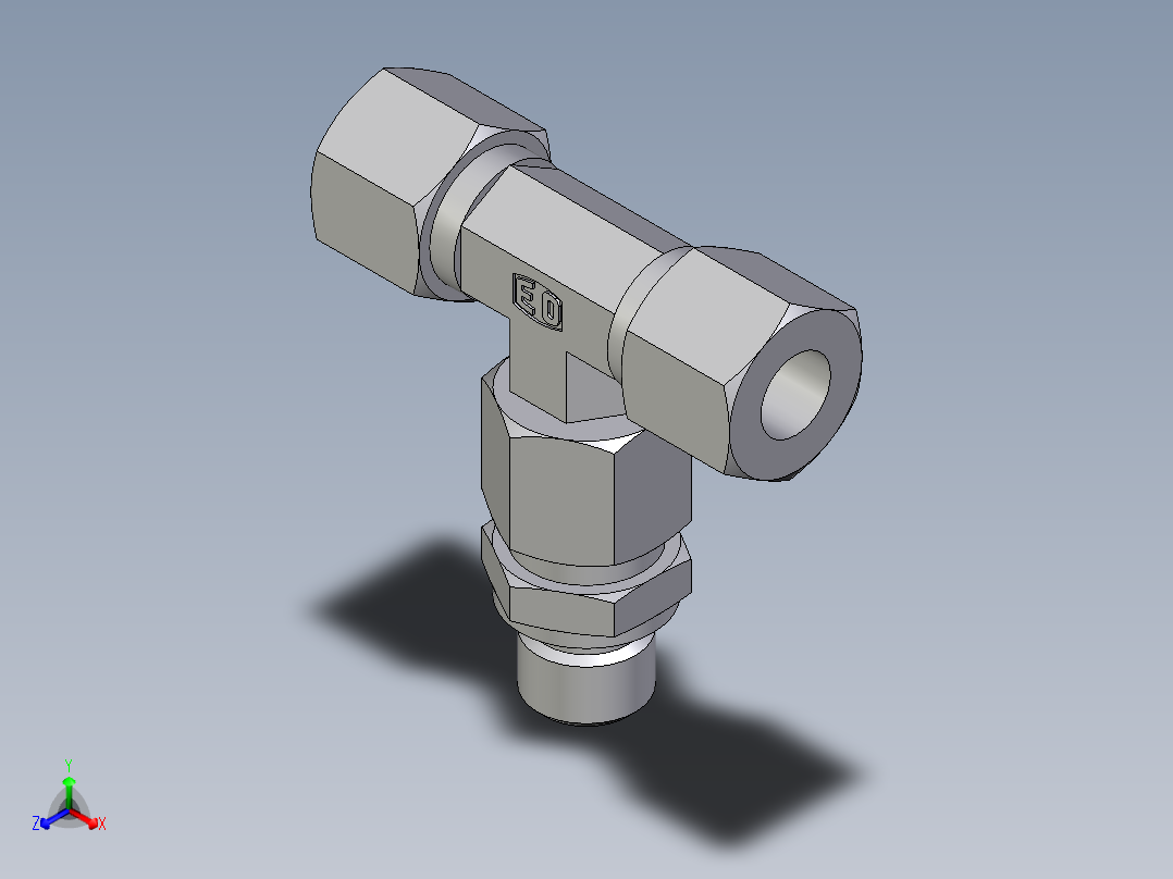 卡套式工业通用硬管接头EO_Assembled_adjustable_standpipe_branch_tee_EVT10LM71