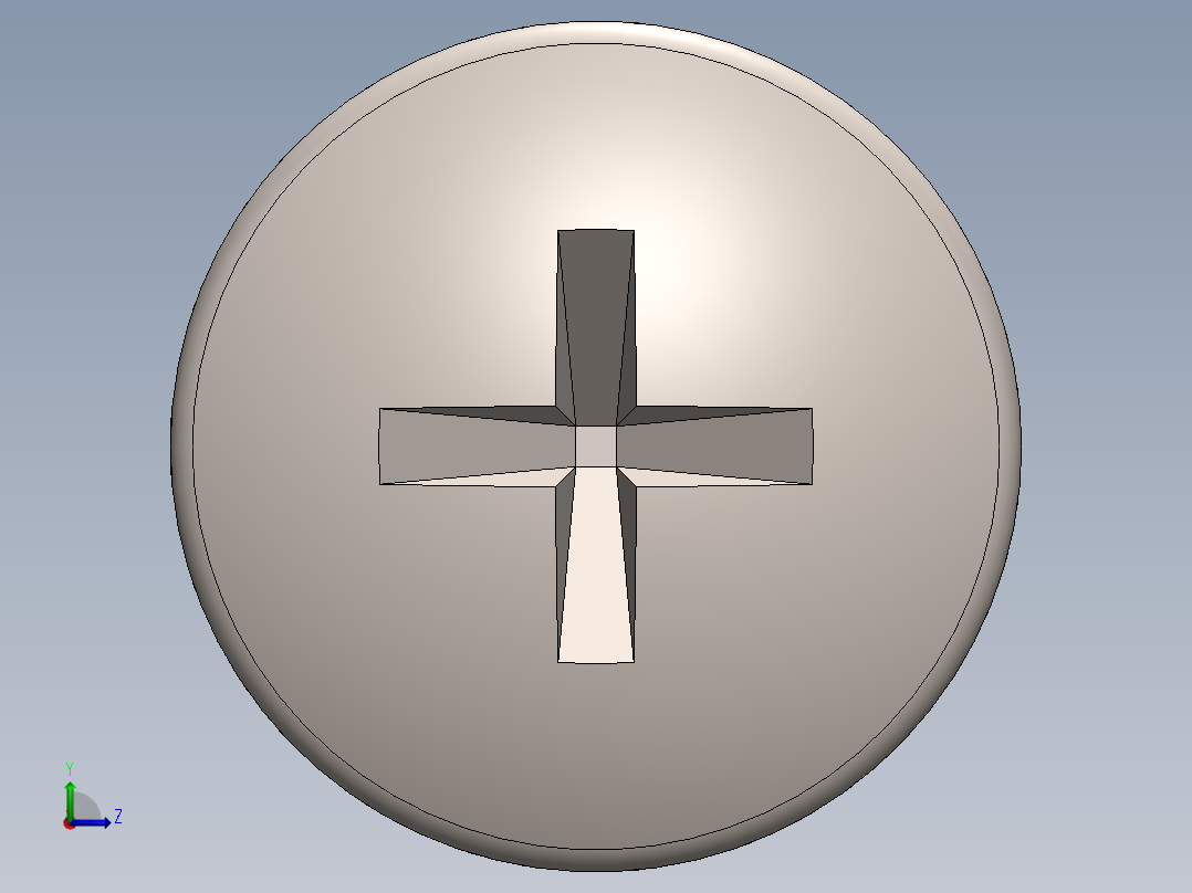 螺丝 M6 十字盘头-M6x13 Screw head.SLDPRT左视图