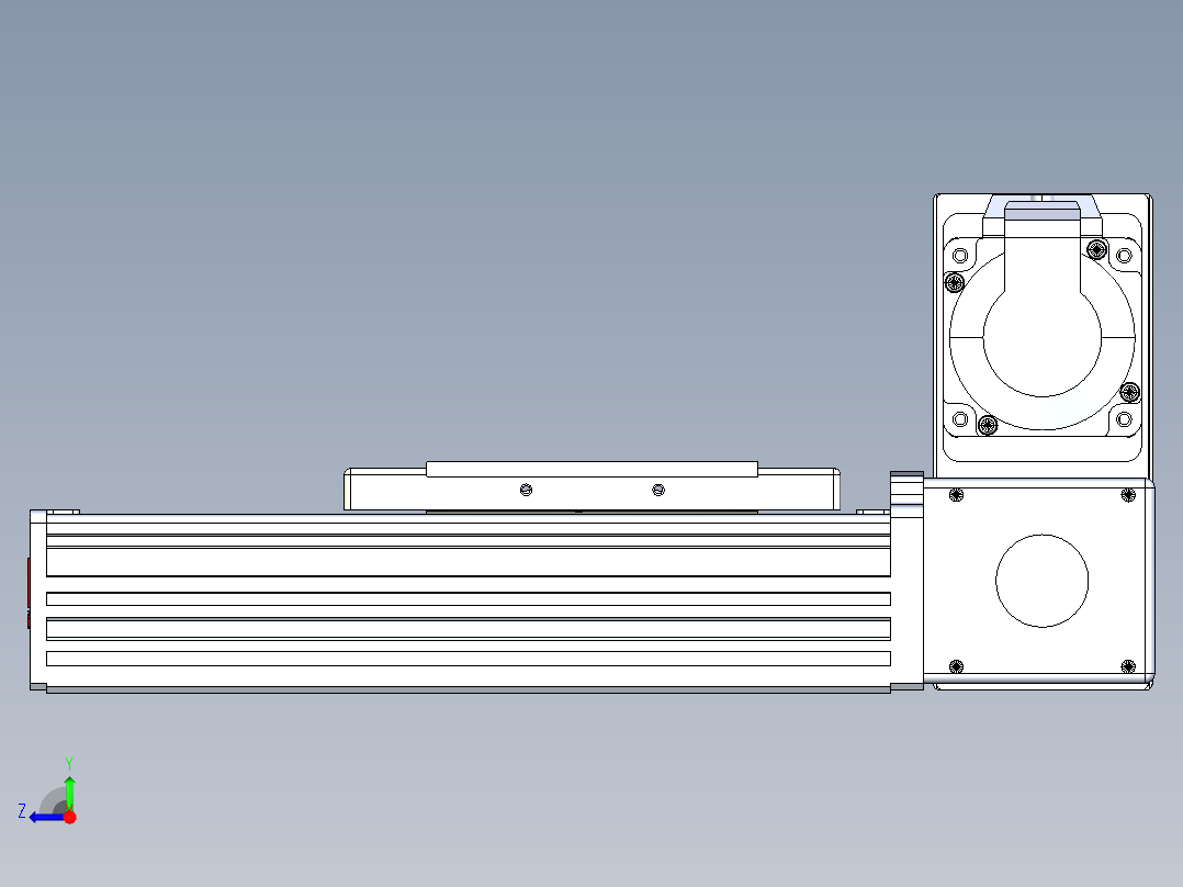 同步带全封闭直线模组TPA-HCB-110D-90-L50-RU-C-P40-N3右视图