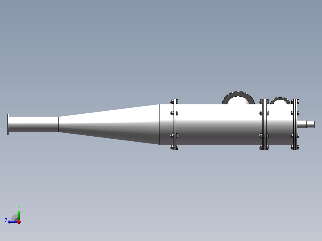 基于TRIZ的复合式旋流器创新设计及实验工艺分析【一种新型的油水分离设备】右视图