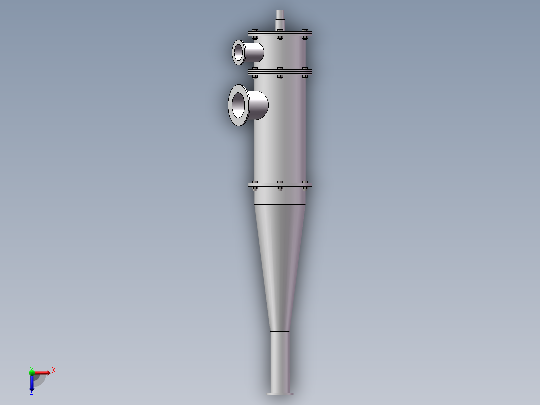 基于TRIZ的复合式旋流器创新设计及实验工艺分析【一种新型的油水分离设备】俯视图