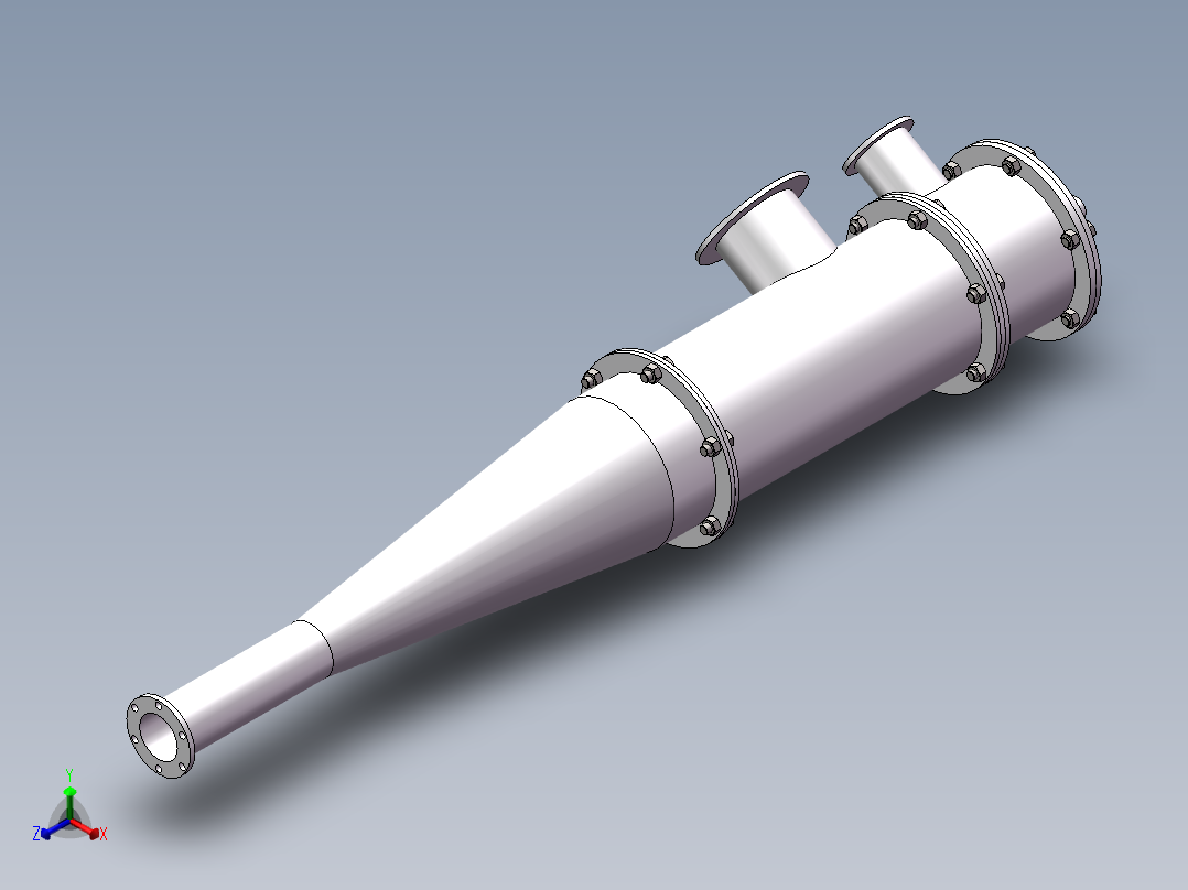 基于TRIZ的复合式旋流器创新设计及实验工艺分析【一种新型的油水分离设备】正等轴测图