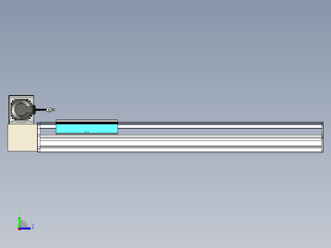 同步带滑台-半封闭B22H-L100-C-S650-RU-P75-D3-N5左视图