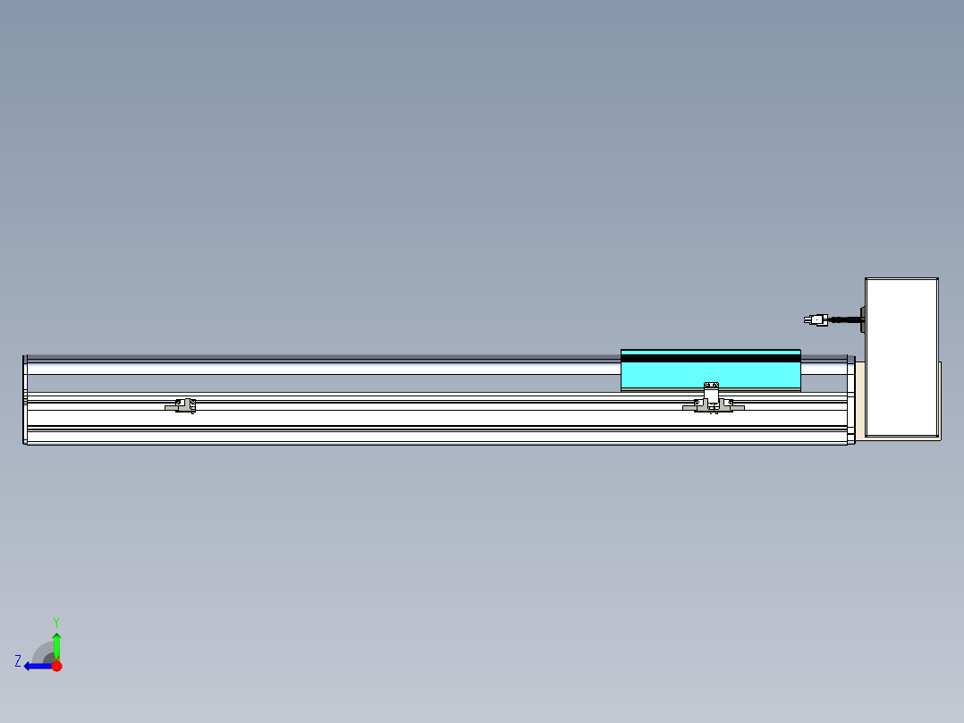 同步带滑台-半封闭B22H-L100-C-S650-RU-P75-D3-N5右视图