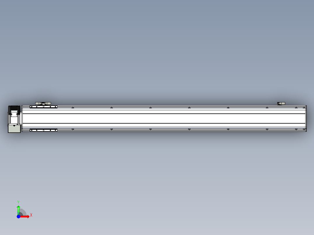 同步带滑台-半封闭B13H-L45-S1200-LU-P40-D3前视图