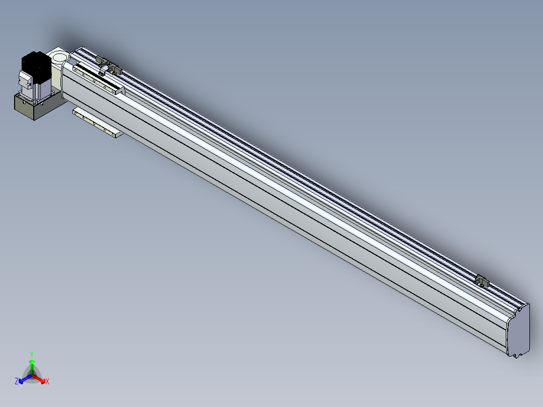 同步带滑台-半封闭B13H-L45-S1200-LU-P40-D3正等轴测图