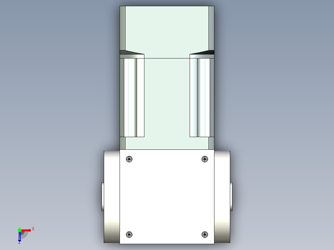 换向器PW90双孔 PLX90-L2 19-70-90-M6.stp俯视图