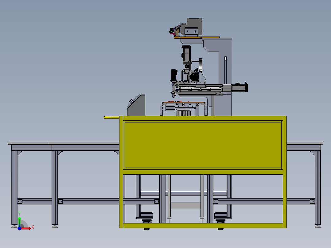注塑车间塑胶件自动攻牙生产线前视图