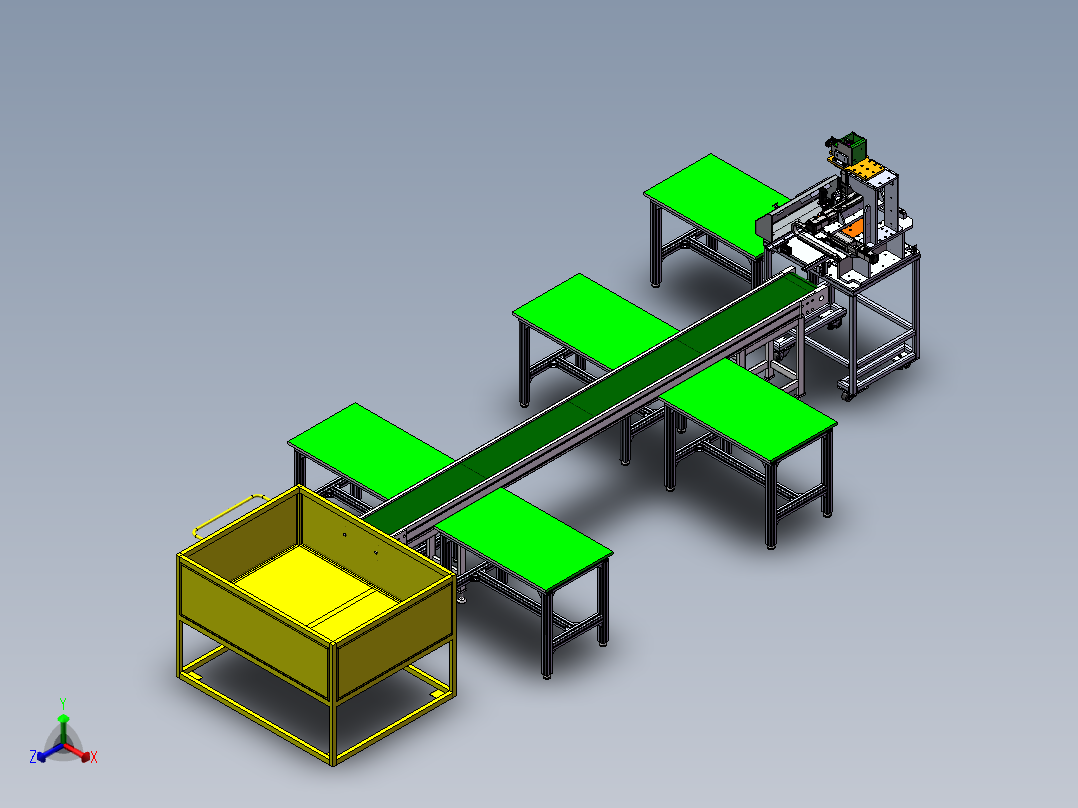 注塑车间塑胶件自动攻牙生产线正等轴测图