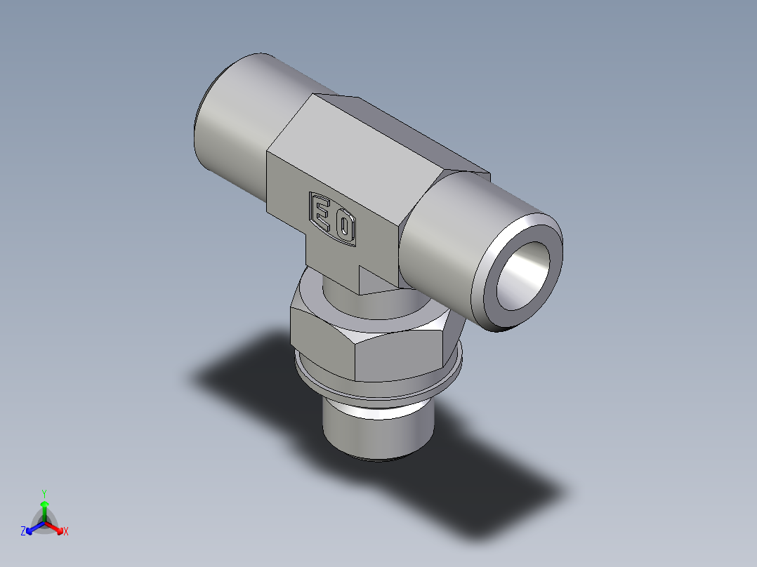 卡套式工业通用硬管接头EO_Adjustable_locknut_branch_tee_TEE06SMOROMDCF