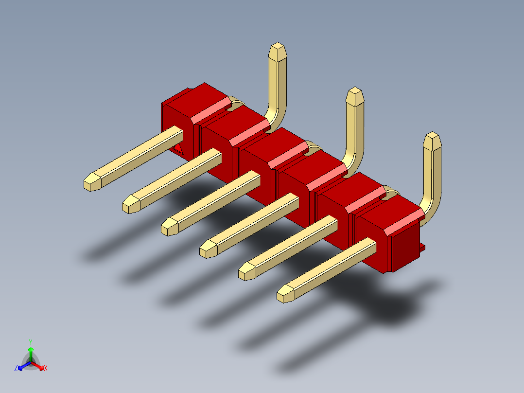 彩色公排针 100mil 2.54mm 系列-DS1022_red_06p_100mil_Type_SMT_R2_rev1.0