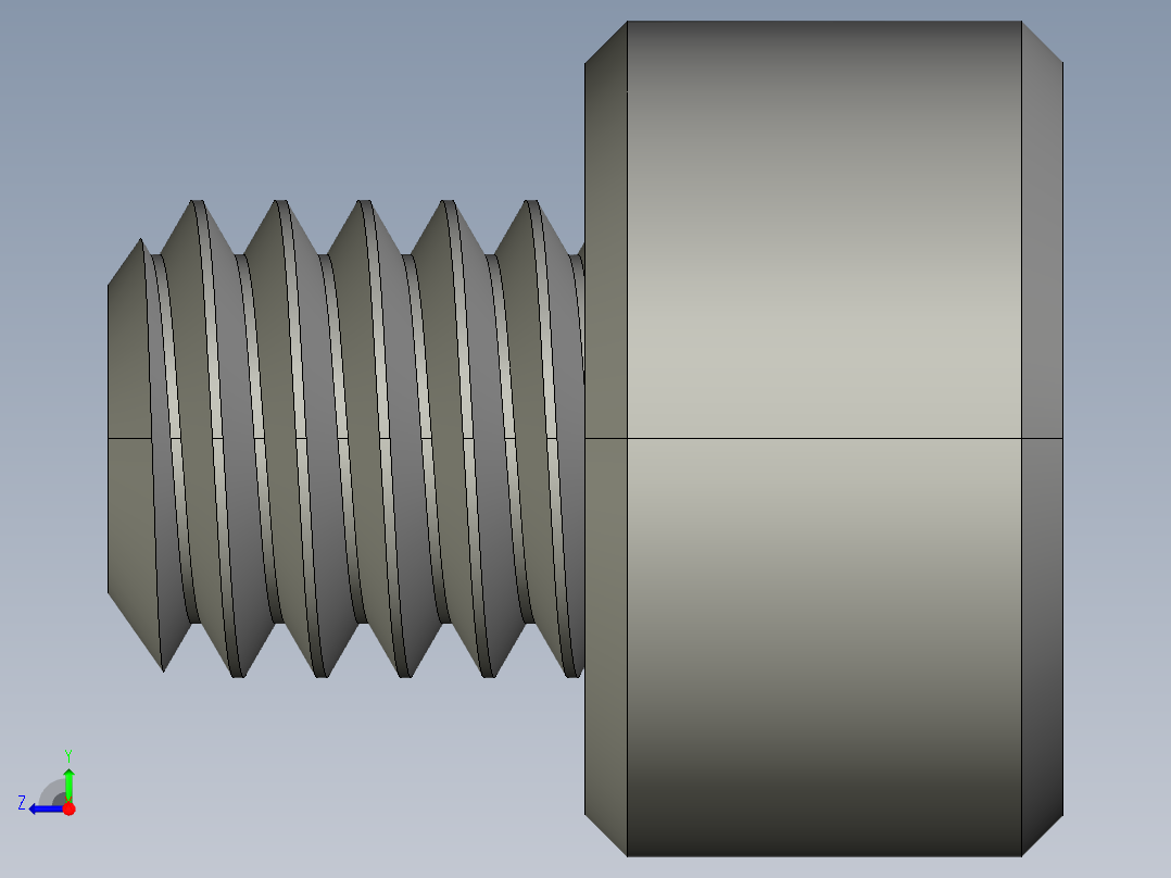 M4 x 0.7mm Thread 4mm LONG SOCKET HEAD CAP SCREW.STEP右视图
