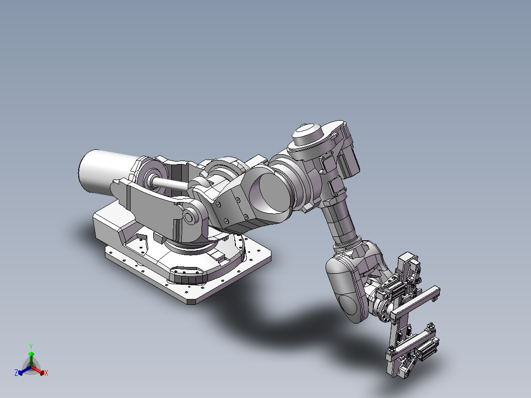 6轴<span style='color: red'>机器人</span>带夹爪3D图纸 H854