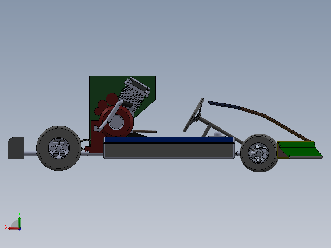 44-简易卡丁车模型3D图纸 SOLIDWORKS设计 附IGS格式后视图