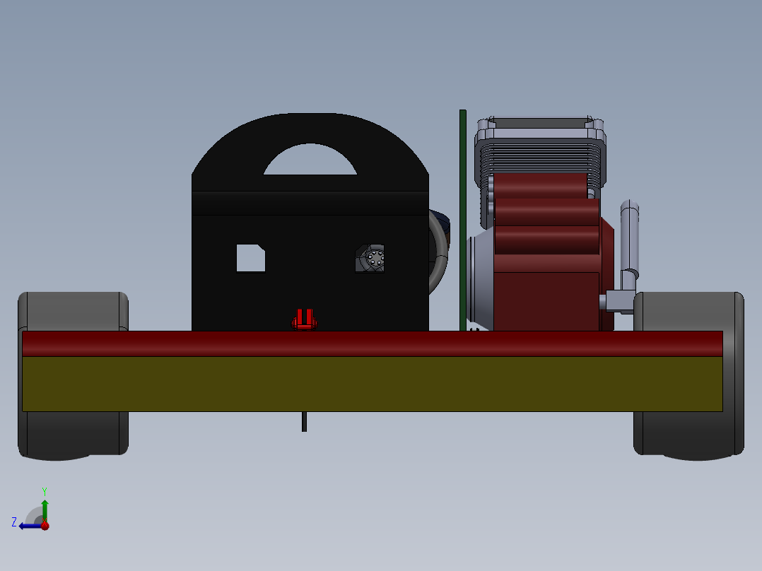 44-简易卡丁车模型3D图纸 SOLIDWORKS设计 附IGS格式右视图