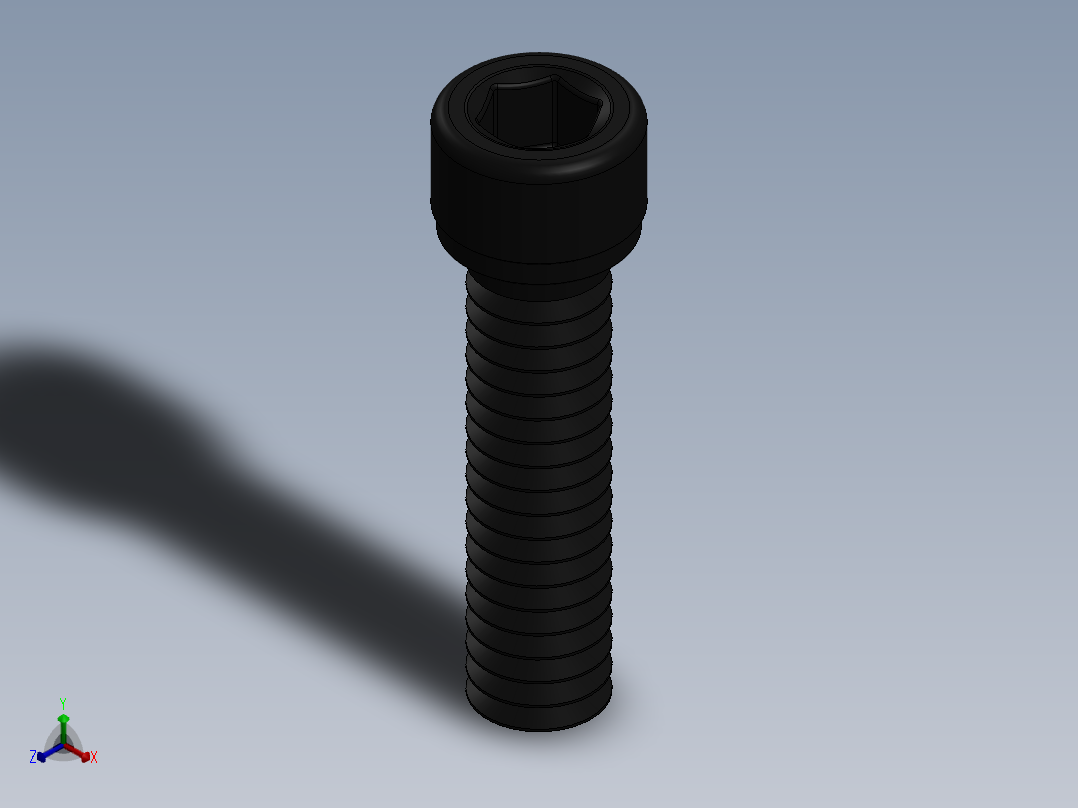 紧固件-0.2500 Socked Head正等轴测图