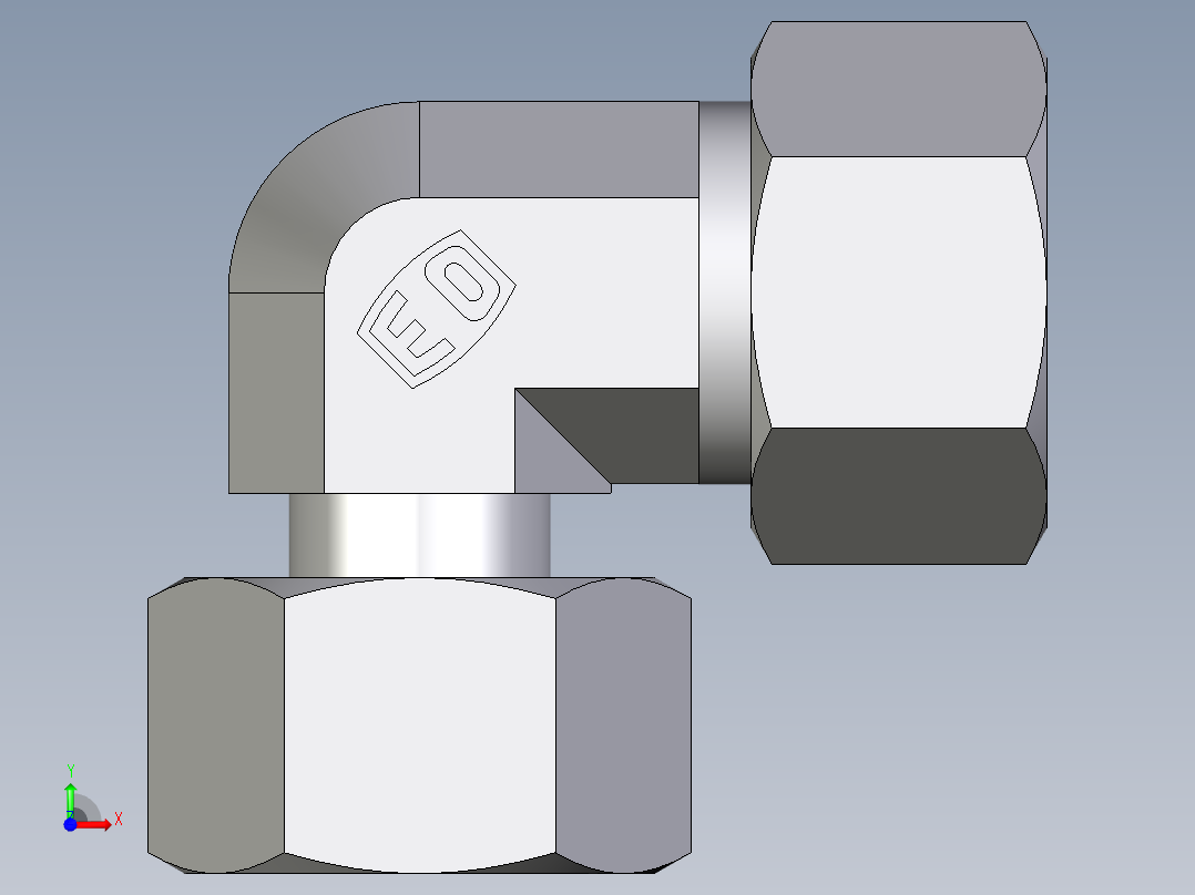 卡套式工业通用硬管接头EO_Standpipe_elbow_EVW15LCF前视图