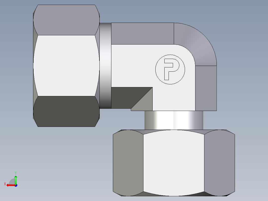 卡套式工业通用硬管接头EO_Standpipe_elbow_EVW15LCF后视图