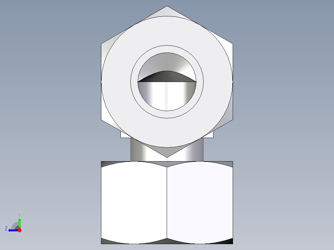 卡套式工业通用硬管接头EO_Standpipe_elbow_EVW15LCF右视图