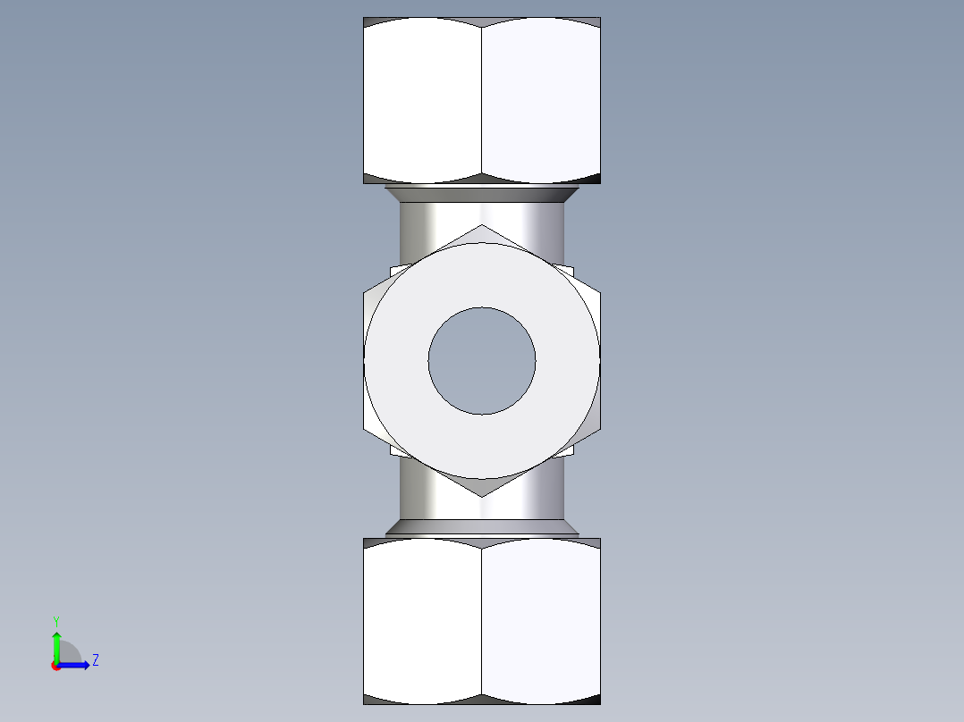 卡套式工业通用硬管接头EO_Union_cross_K12LCF左视图