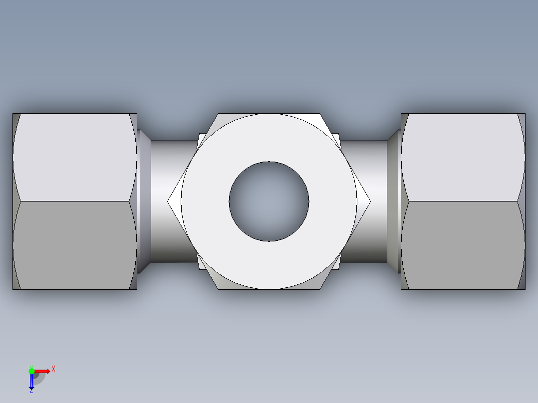 卡套式工业通用硬管接头EO_Union_cross_K12LCF俯视图