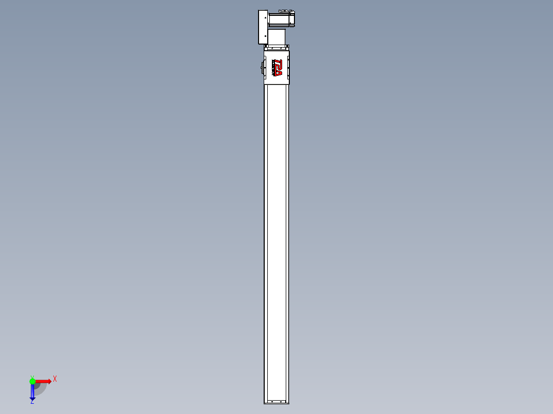 同步带全封闭直线模组TPA-HCB-110D-90-L1350-MR-Y-P40-N3俯视图
