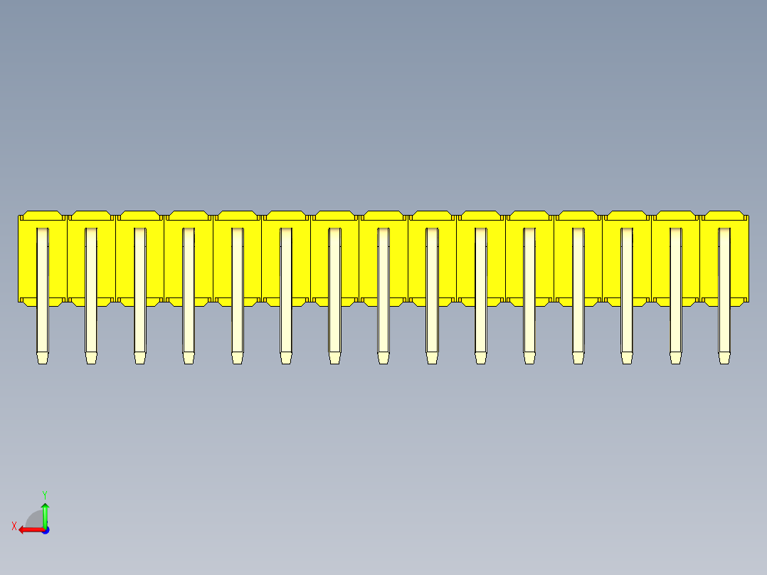 彩色公排针 100mil 2.54mm 系列-DS1022_yellow_2x15p_100mil_TypeD_rev1.0后视图