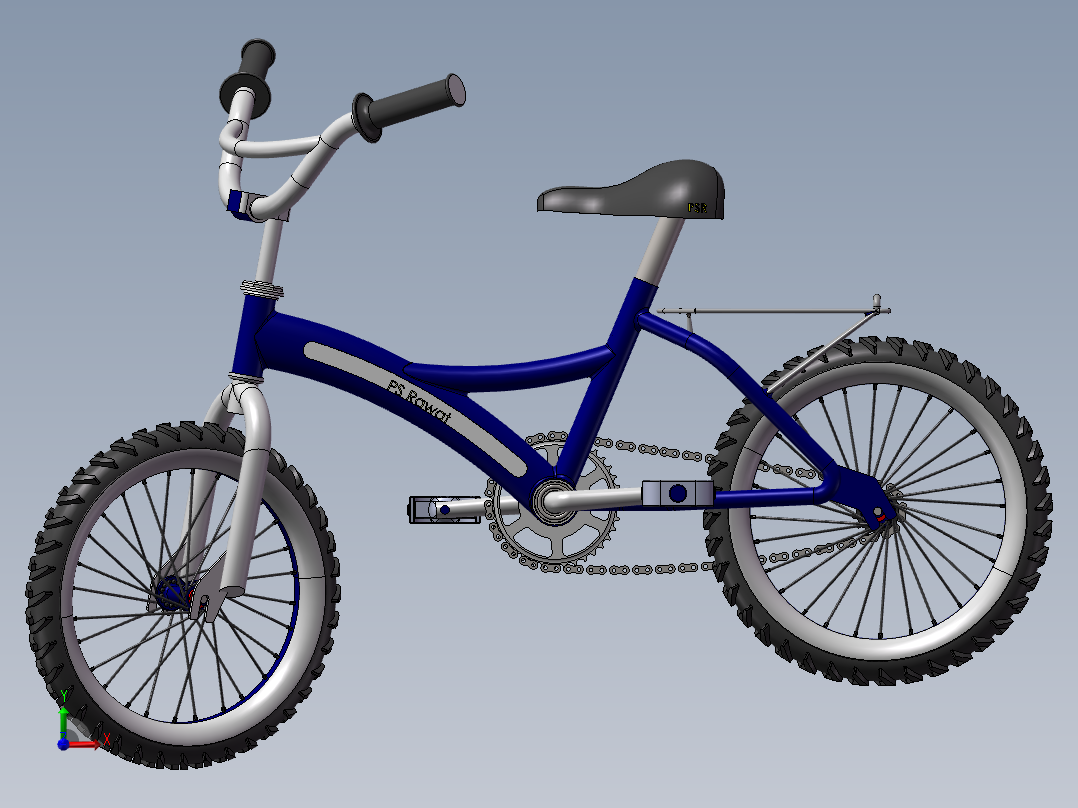 47---小型的自行车sw2010三维图纸模型设计图纸前视图