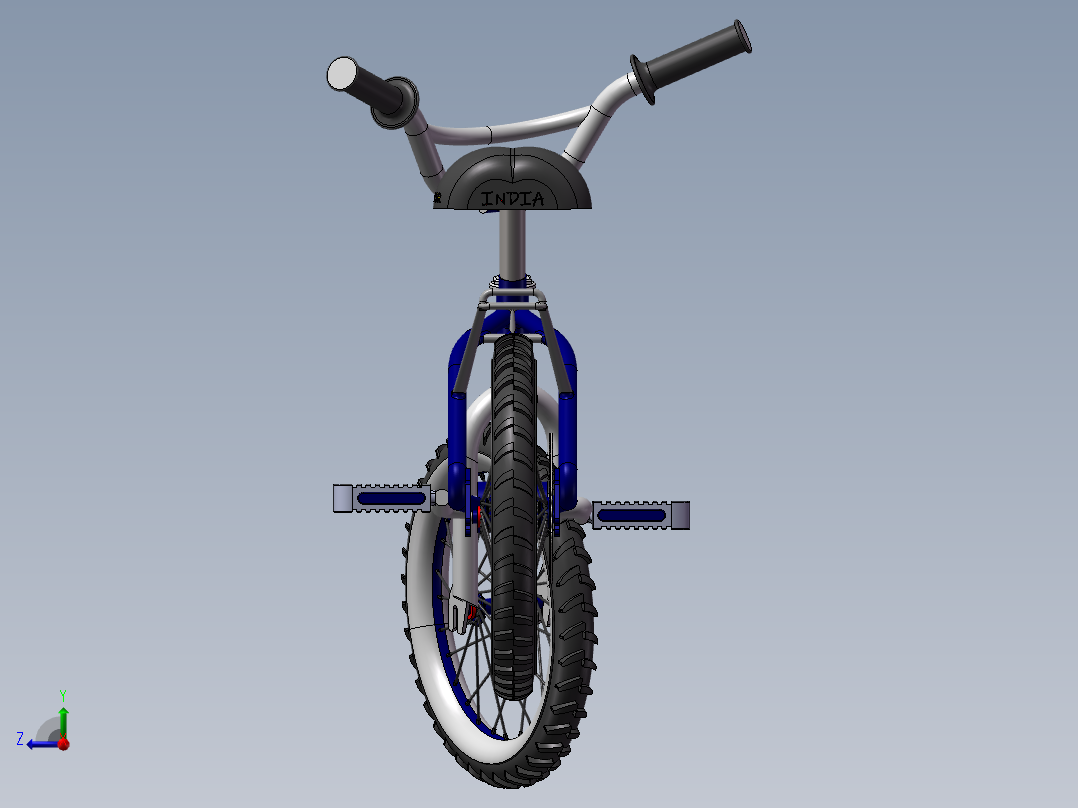 47---小型的自行车sw2010三维图纸模型设计图纸右视图