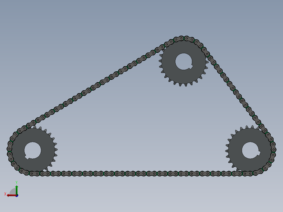 链条链轮机构后视图