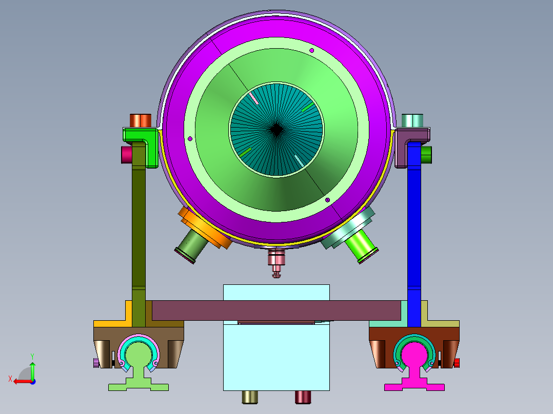 小推力级别喷气发动机试验台后视图