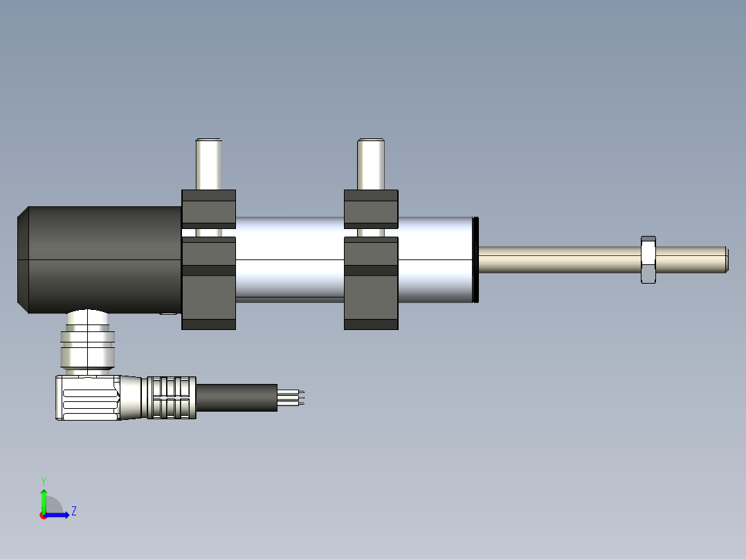 NOVOTECHNIK直线位移传感器TX2 系列 带安装卡左视图