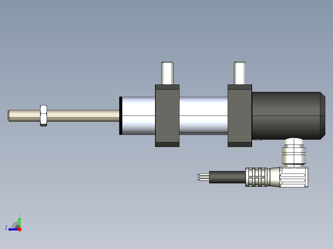 NOVOTECHNIK直线位移传感器TX2 系列 带安装卡右视图