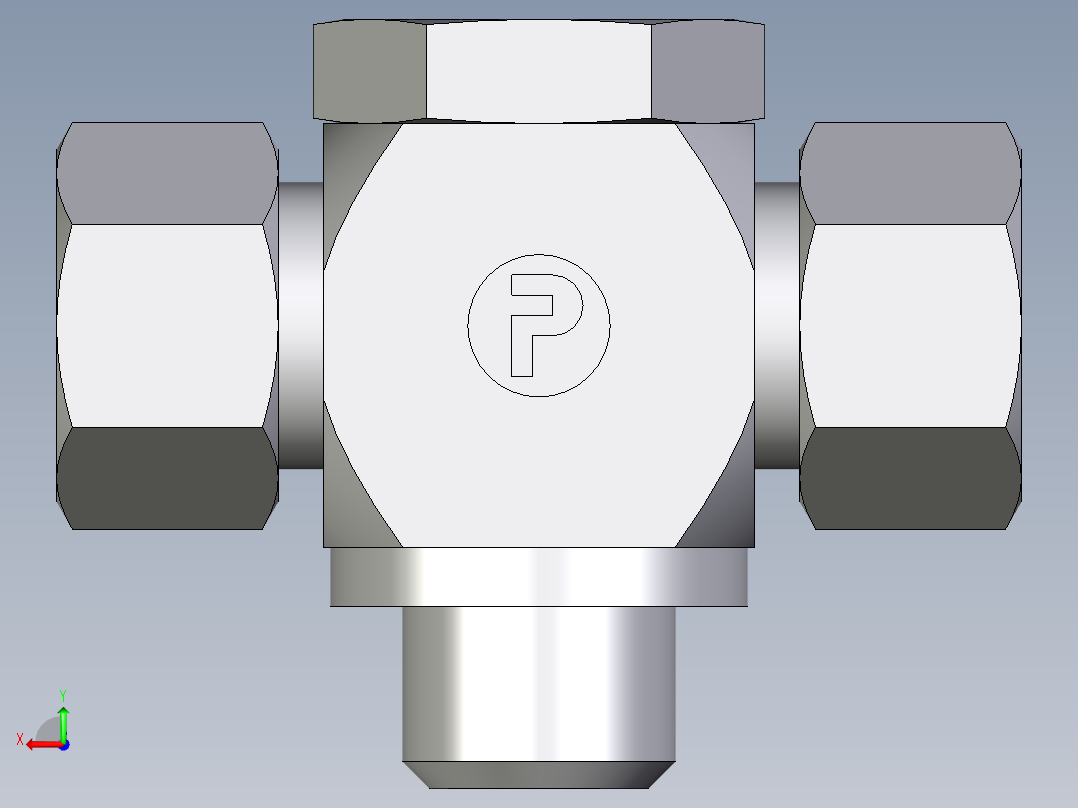 卡套式工业通用硬管接头EO_High_pressure_banjo_tee_TH15ZLRKD71后视图