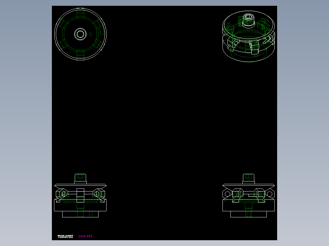 中心夾持座2334(A)-2D多系列多零件图纸模型