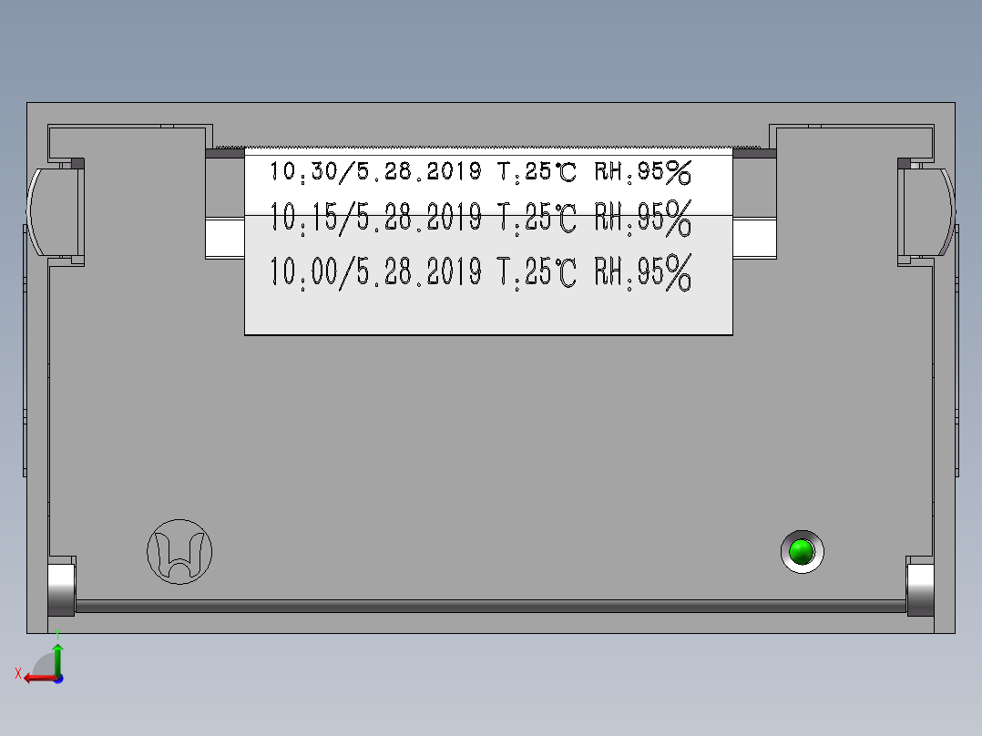 针式微型打印机三维SW模型设计资料后视图