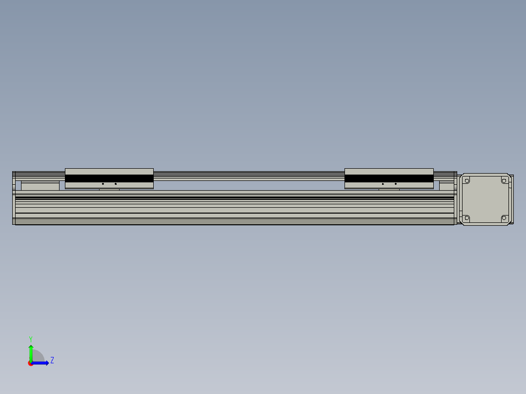直线模组LHB17-L40-S450-R(B)设计图纸左视图